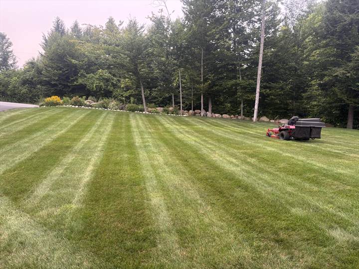 Freshly mowed lawn by Jasco's Landscaping in Greenfield NY